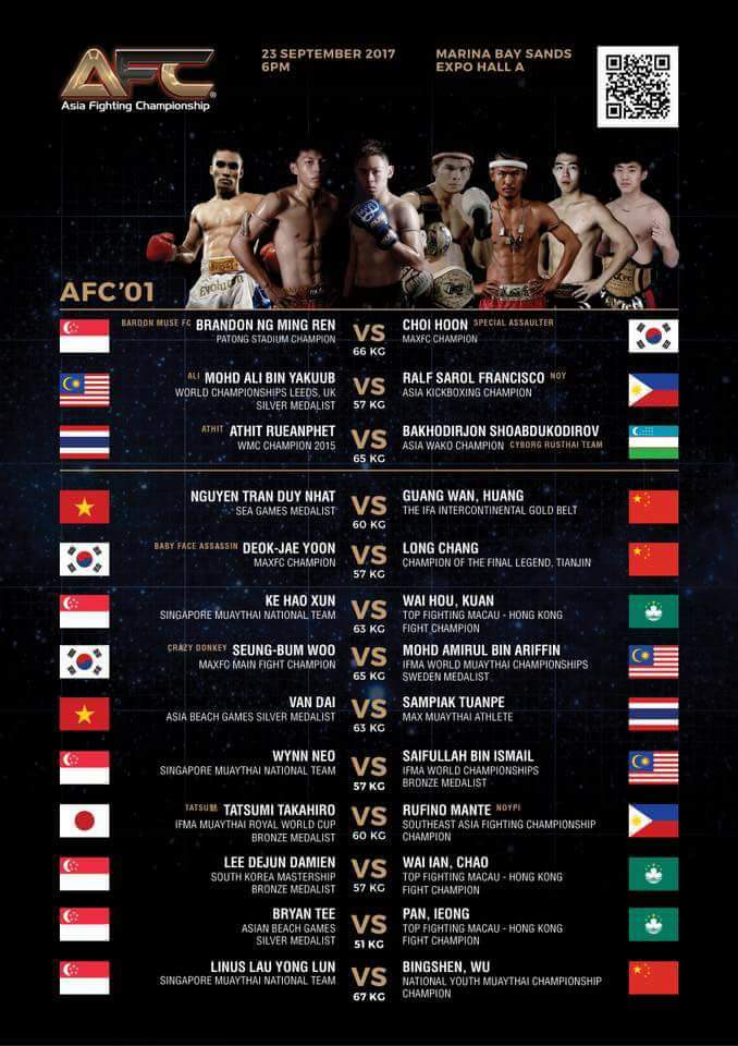 Aksi Hebat Petinju Muay Thai Malaysia Asia Fighting Championship 2017 Singapore