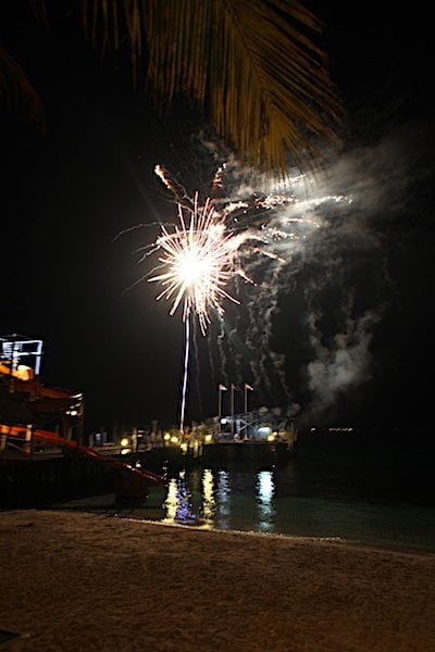 Fireworks at Rawa Island resorts