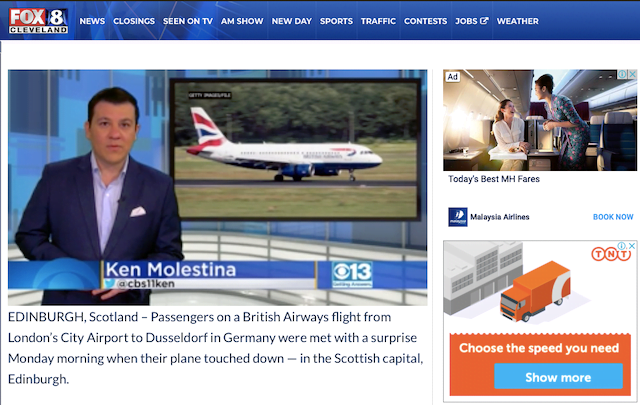  British Airways Tersalah Mendarat Di Edinburgh