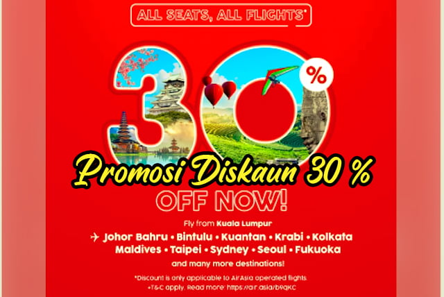 Promosi Tiket Murah AirAsia Diskaun 30 Peratus 01