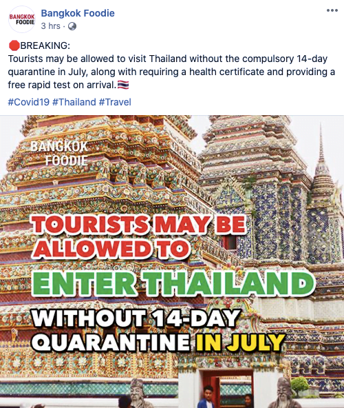 Pelancong ke Thailand Covid 19
